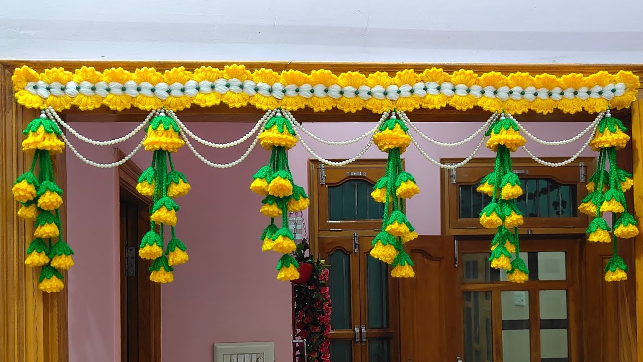 Crochet Toran Tutorial 💫 Hindi 💐Bell Flowers Door Hanging Toran 🥰 Handmade/New Design/Bandhanwar 