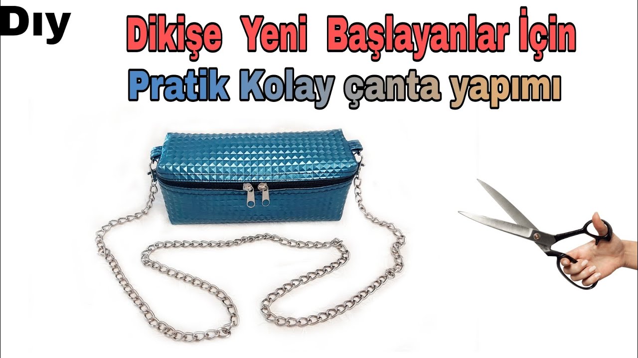 Dıy/Dikişe Yeni Başlayanlar İçin 💥Çok Kolay Pratik Çanta Dikimi vegan bag making