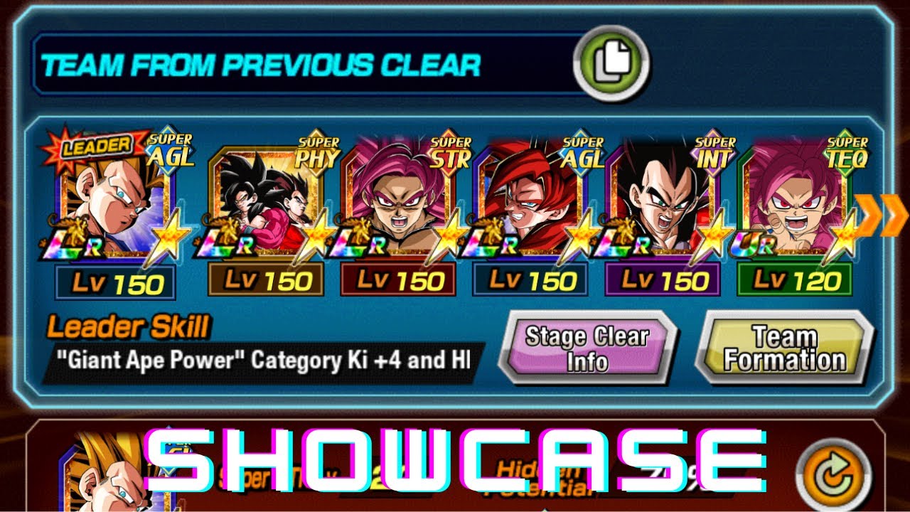 Giant ape power team showcase (Dokkan battle)