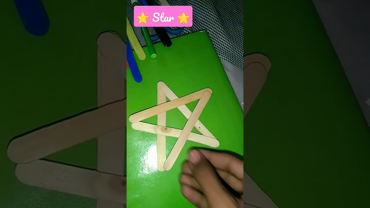 make Star 🌟 with Ice cream sticks ❤️#ice cream sticks Craft#by Akash kumar ❤️