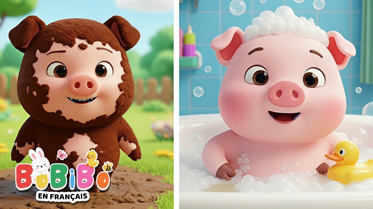 Le Petit Cochon Prend son Bain 🐷🛁 | Chanson Éducative pour Bébé | BoBiBo en Français