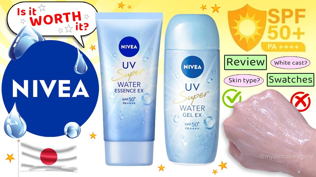Best J-Beauty SPF? Nivea UV Super Water Essence EX vs Gel EX | Full Review + Swatches #sunscreen