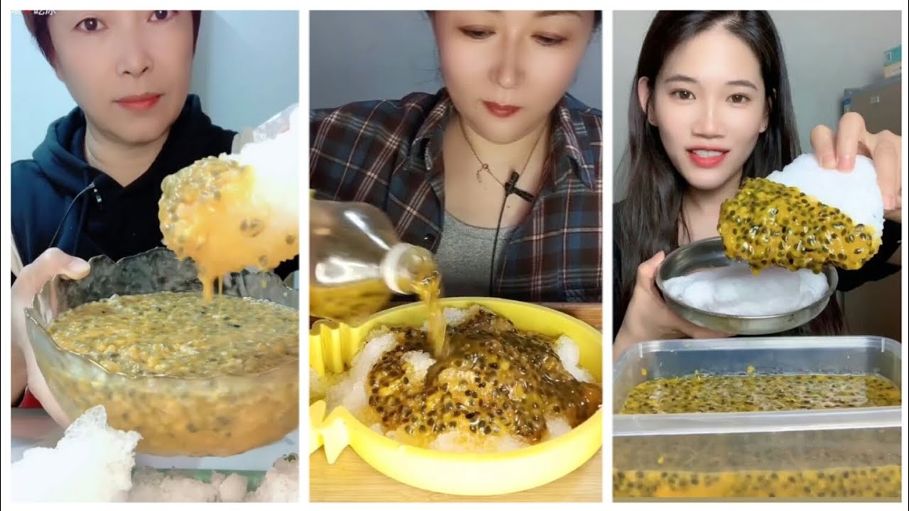 RELAXING SOUND OF EATING ASMR/ ONLY PASSIONFRUIT AND ICE #asmr #relaxing #eating