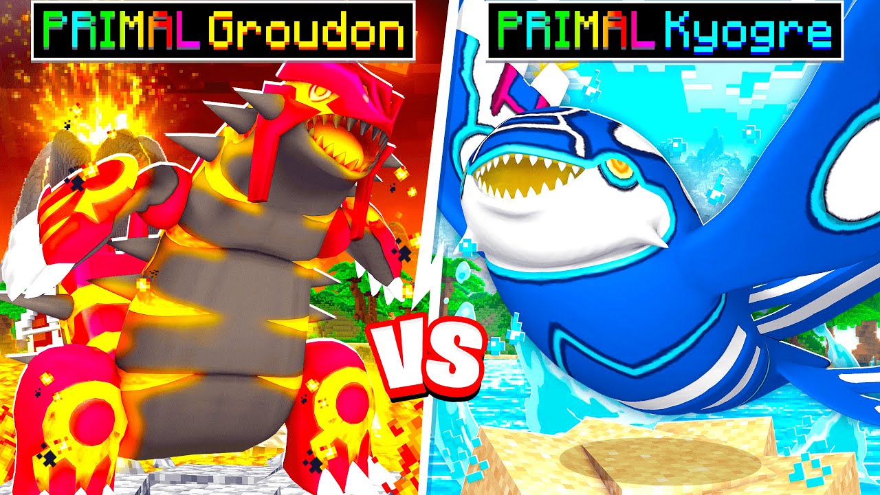 PRIMAL GROUDON Vs PRIMAL KYOGRE in Minecraft PIXELMON!