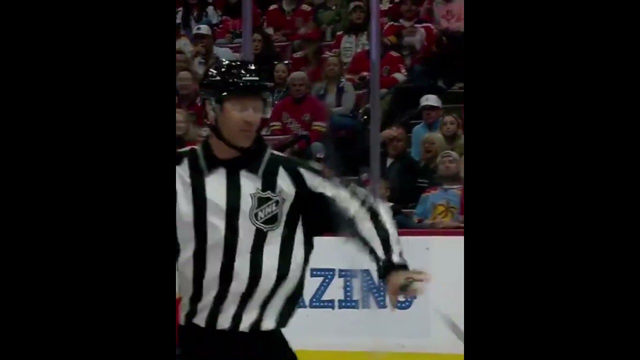 Max Jones Accidentally Slashes The REFEREE Instead of Panthers Rodrigues #nhl #hockey #shorts