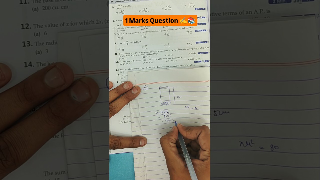 class 10 Maths mensuration volume surface area Previous year questions 