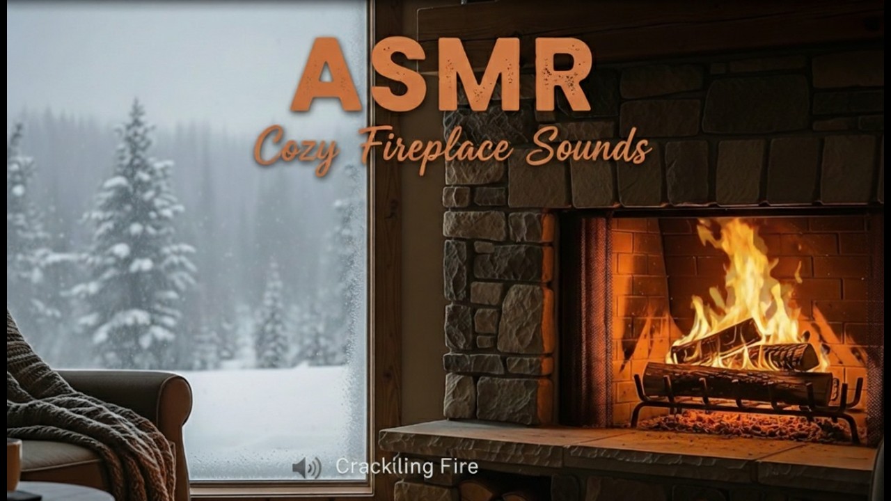 ASMR Fireplace Sounds: Cozy Winter Ambiance (No Music)