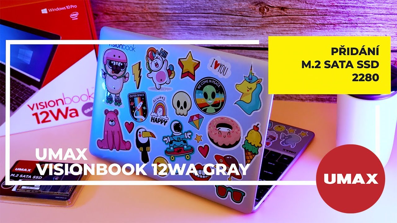 Přidání a inicializace disku M.2 SATA SSD 2280 v notebooku UMAX Visionbook 12Wa Gray