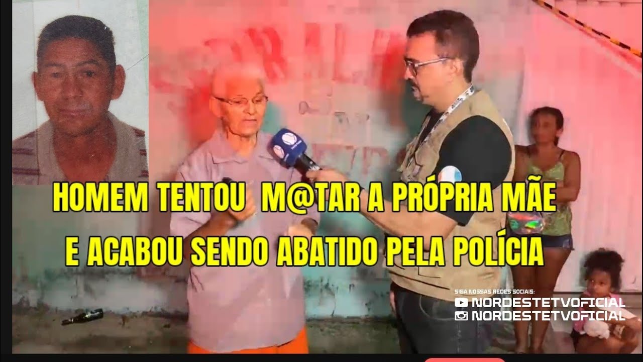 Homem tentou matar sua própria mãe a facãozada, e acabou abatido pela a polícia de Montanhas