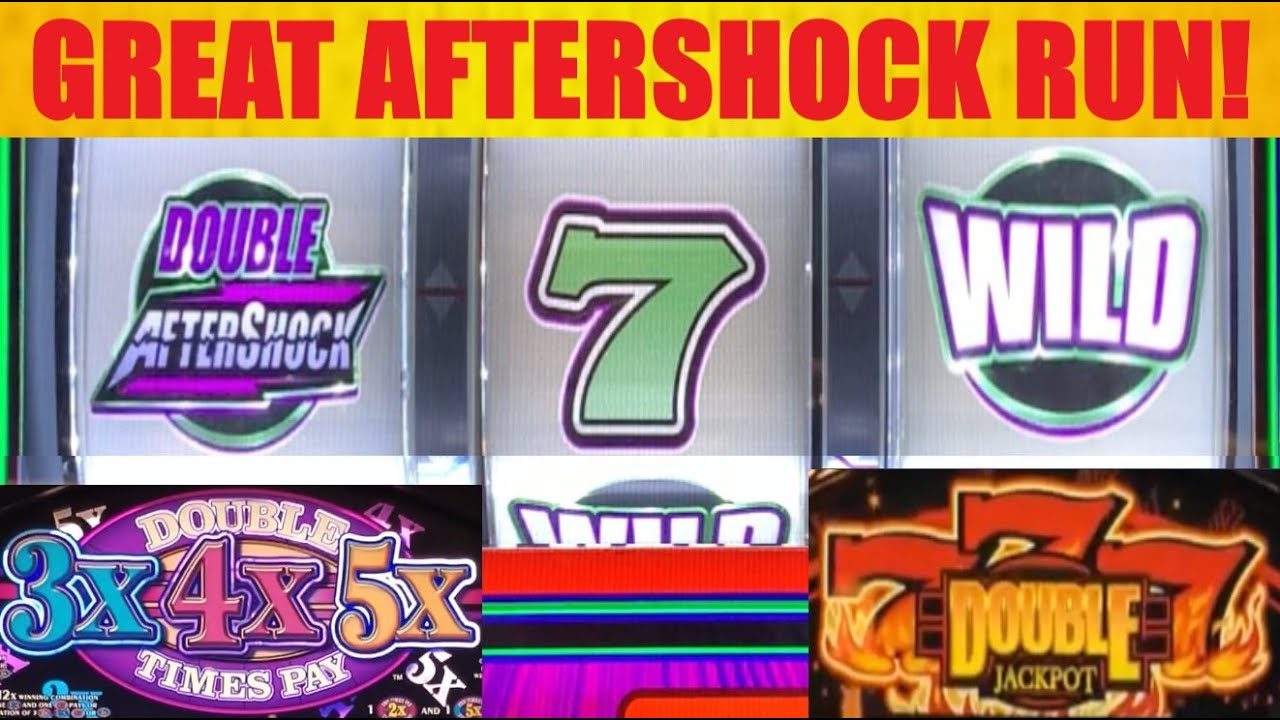AWESOME win on Double Aftershock slot machine! Double 3x 4x 5x Times Pay + Double Jackpot slot play!