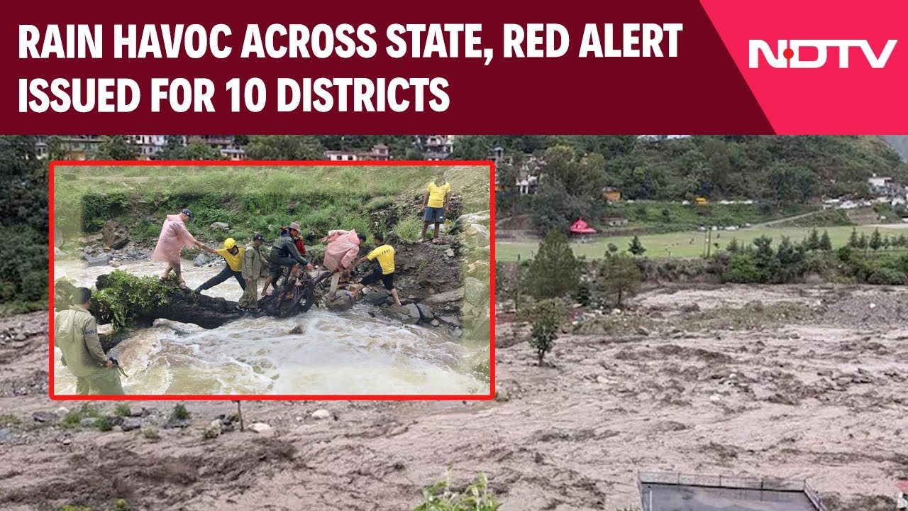Himachal Pradesh News | Himachal Floods: Rain Havoc Across State, Red Alert Issued For 10 Districts