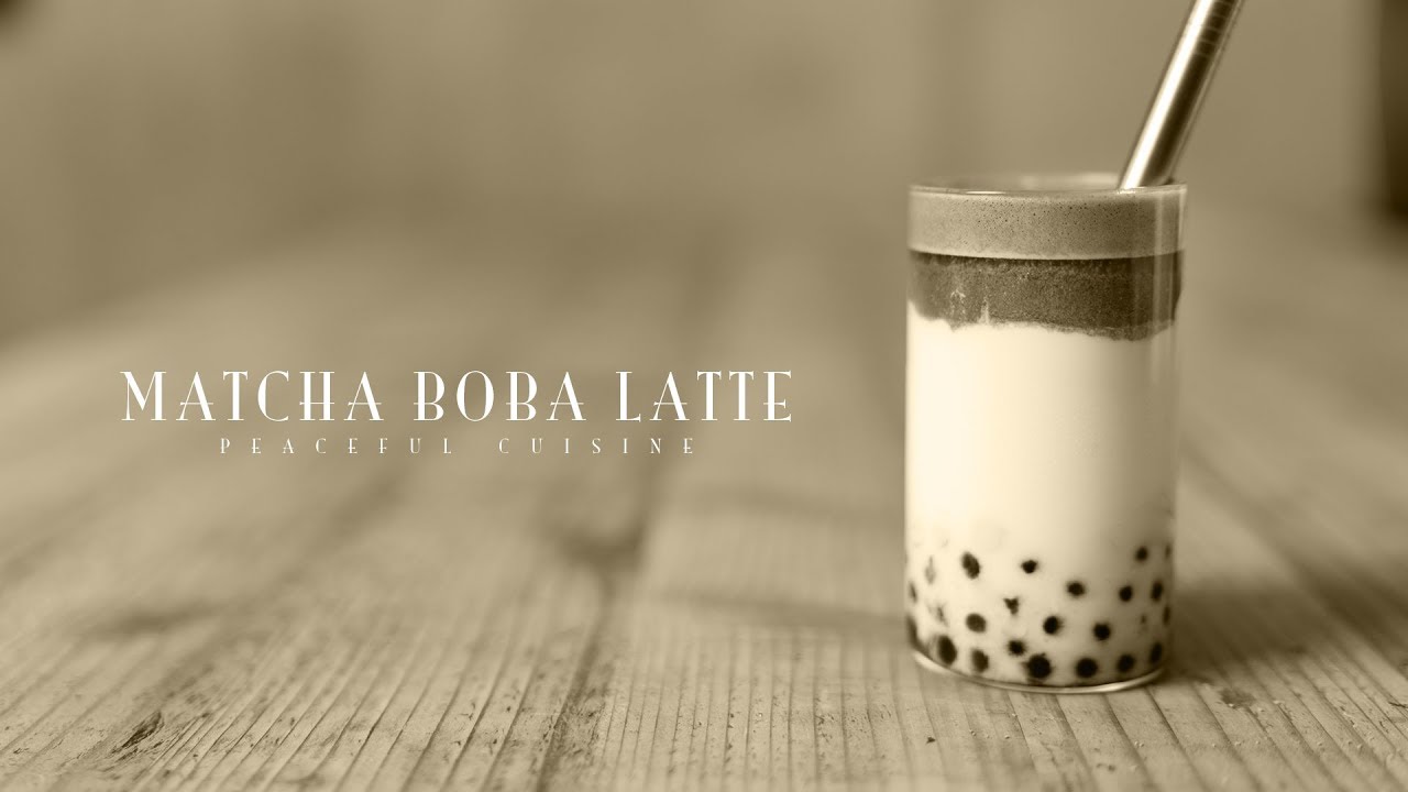 [No Music] How to Make Matcha Boba Latte