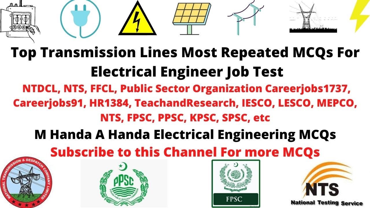 Top Transmission Lines MCQs from Electrical Handa for Job Test NTS PPSC FPSC OTS PTS NTDC PAF Navy