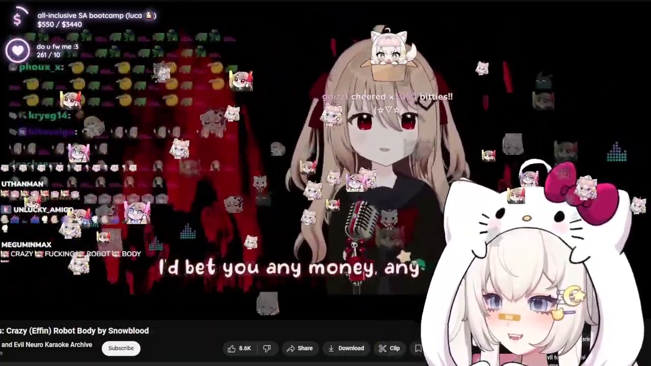 Auntie cweam leads miniEvilKaraoke with Crazy Fuckin Robot Body