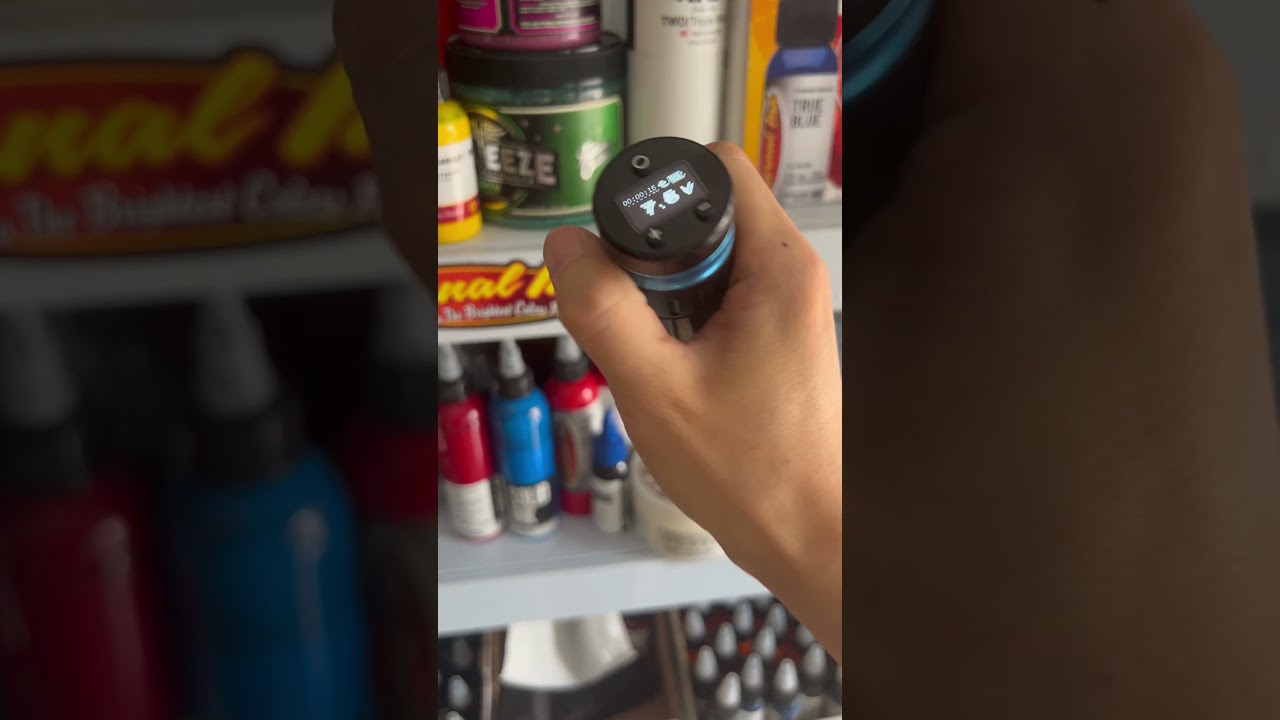 Wireless Rotary Tattoo Machine 4.0MM Stroke Power Changeable Battery Shortest Pen