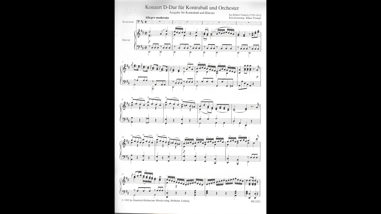Johann Baptist Vanhal – Double Bass Concerto (Soloist: Zsolt Fejérvári)