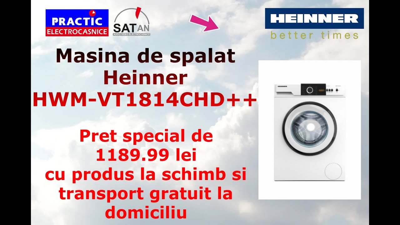 Curățare Eficientă a Petelor cu Masina de spalat Heinner HWM-VT1814CHD++