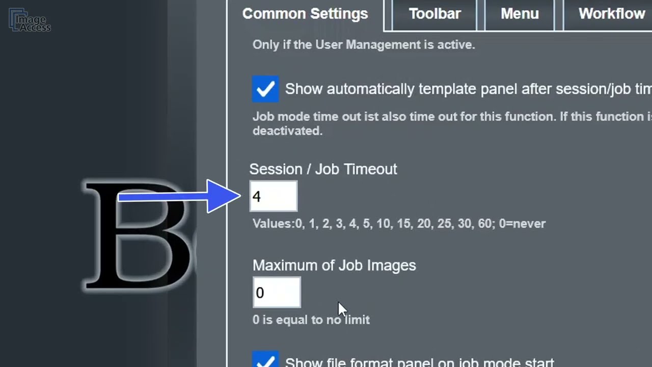 Changing or disabling the Job Mode Timeout (WideTEK or BookTEK)