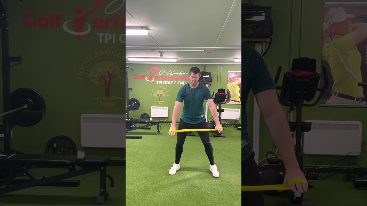 Golf squat and rotate