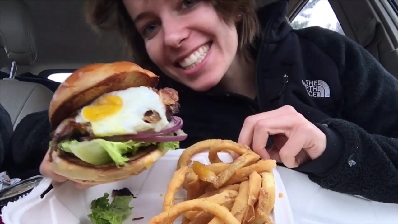 Candy K NEW MUKBANG - Hangover Burger 🍔 & Onion Rings