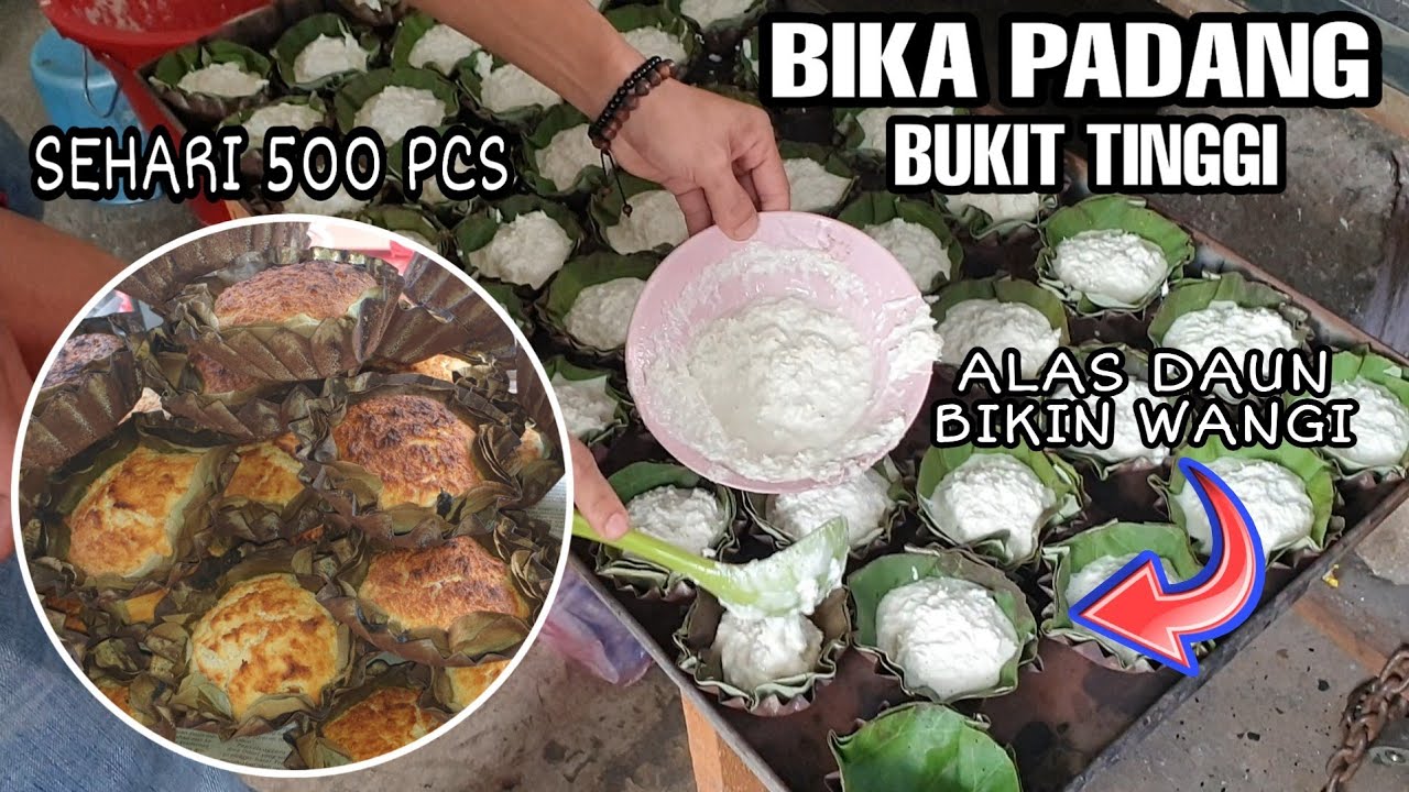BIKA PADANG ALASNYA PAKAI DAUN WANGI BANGET PAS DIBAKAR #jajananrakyat #kulinerpadang #streetfood