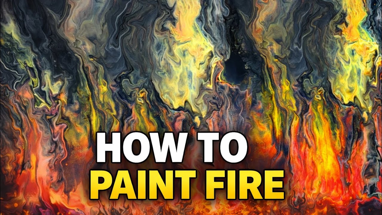 How to Paint FIRE with Acrylic Pouring (Step-by-Step)