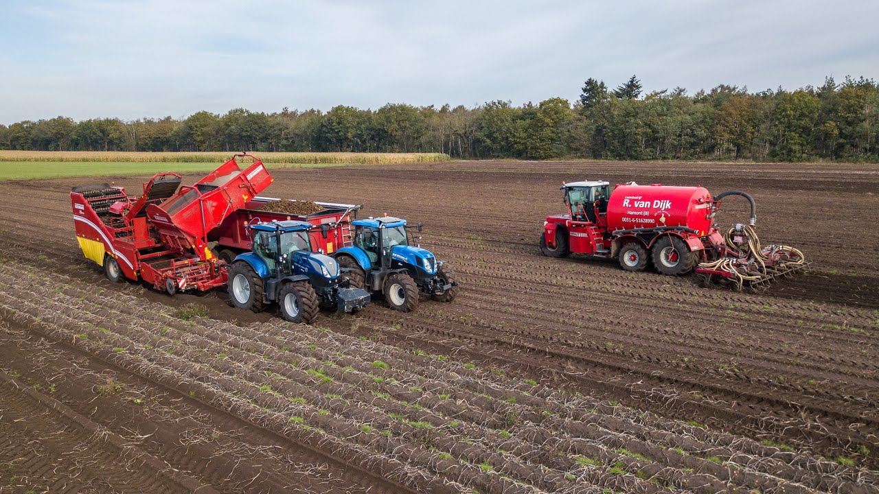 Aardappels rooien | Van der Heijden akkerbouw | Grimme | New Holland T7.225 BP | T7040 | T7.200