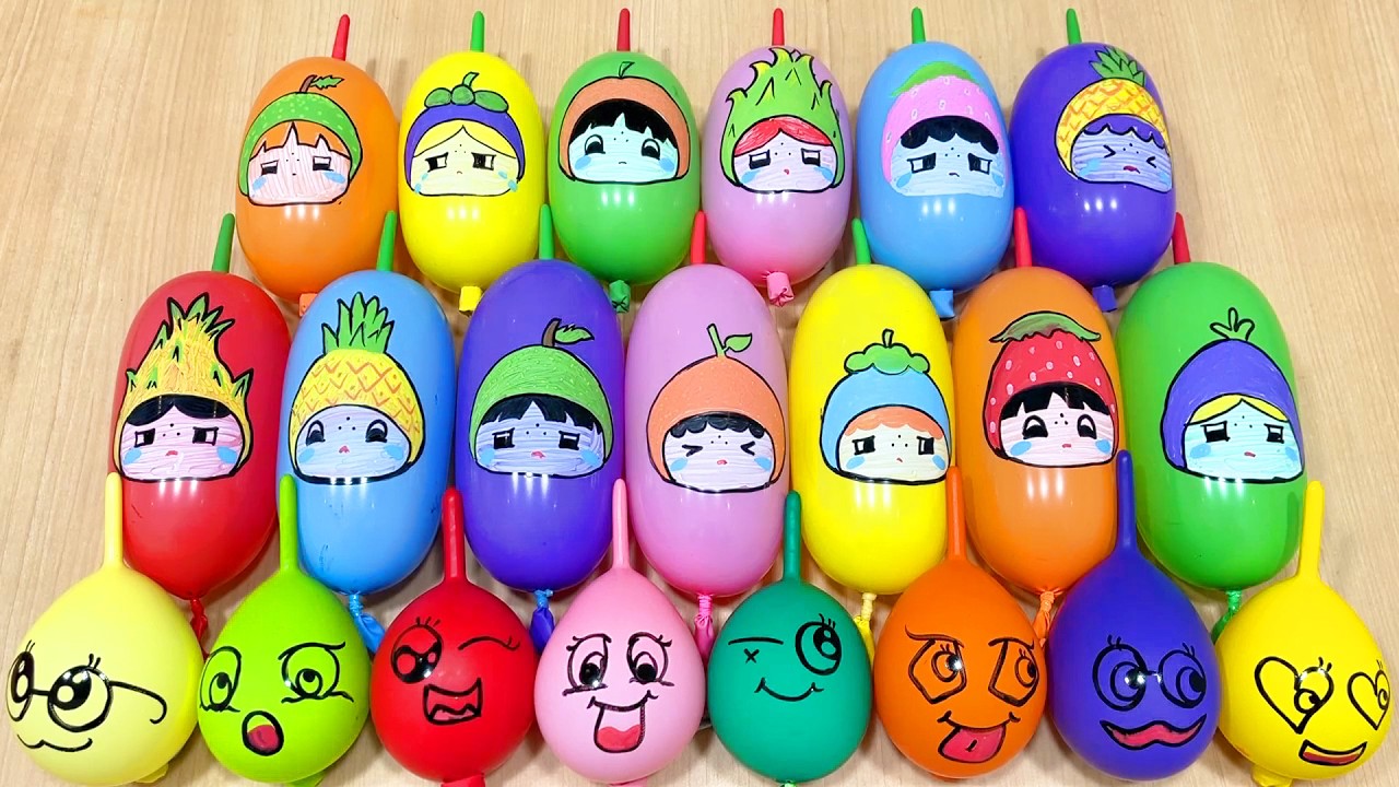 Balloon Characters Slime Mixing | Clear, Glossy & Clay ASMR #194