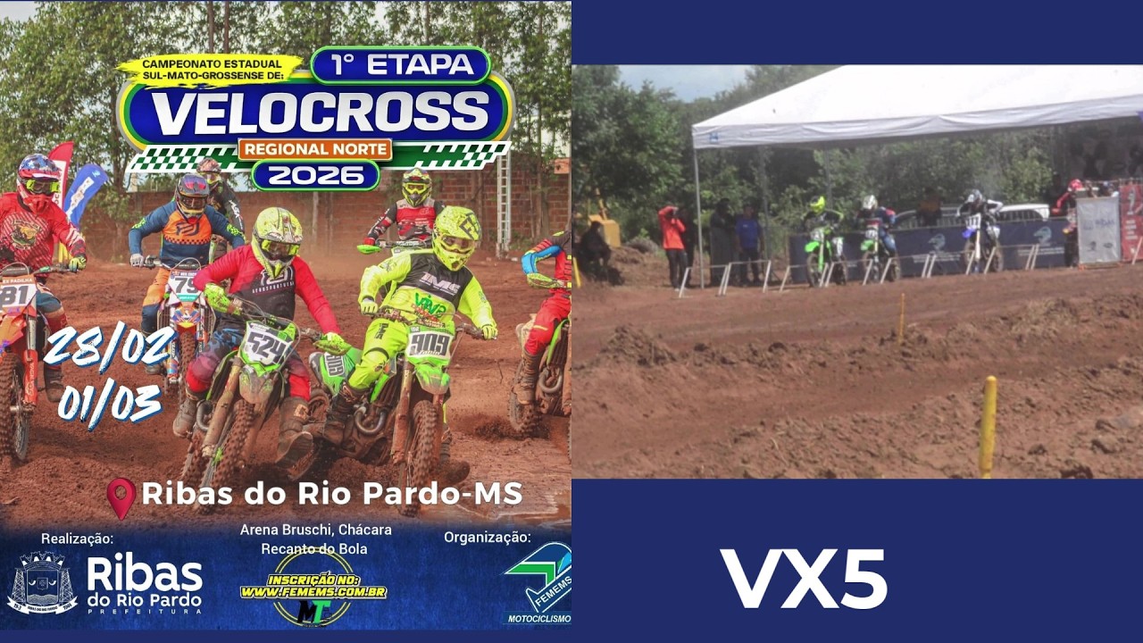 VX5 em Ribas do Rio Pardo pelo Sul-mato-grossense de Velocross 2026