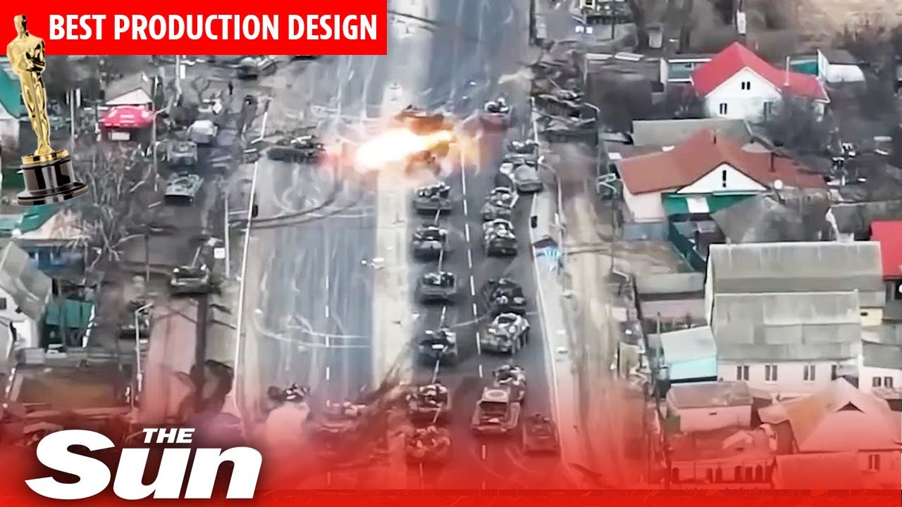 Ukraine military award 'Best Production Design' to Russian tank ambush video in Oscars parody