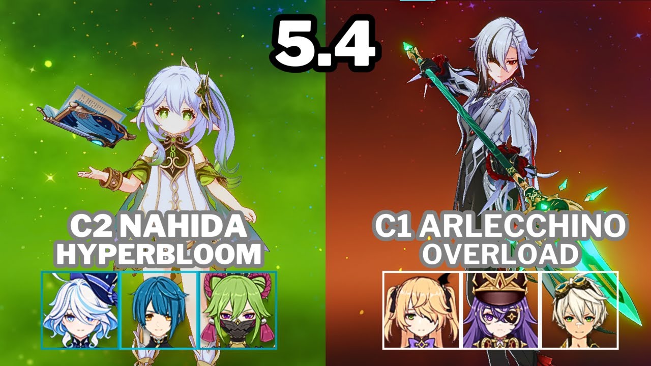 [Spiral Abyss 5.4] C2 Nahida C2 Furina Hyperbloom & C1 Arlecchino C5 Chev Overload | Genshin Impact