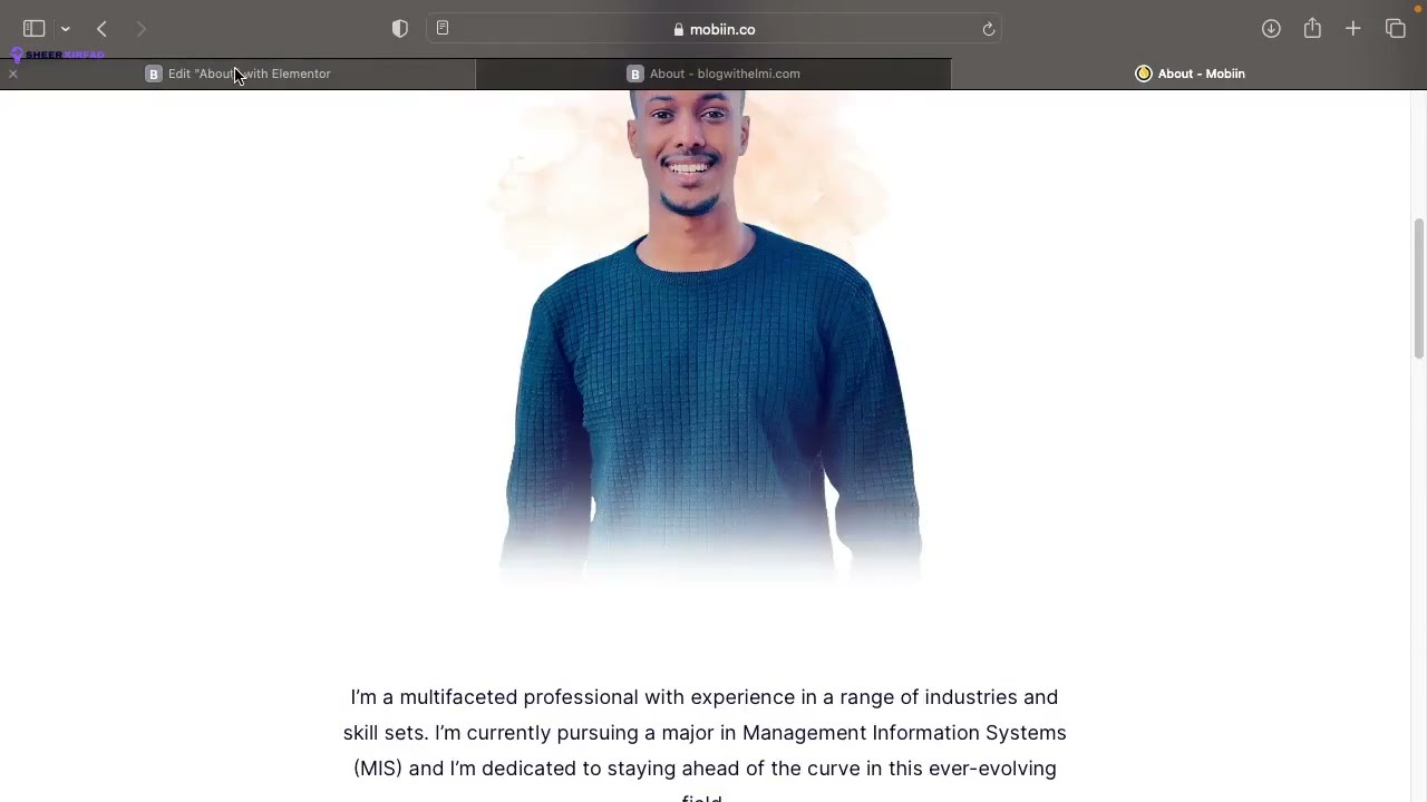 Sida Loo dhiso About page WordPress Website