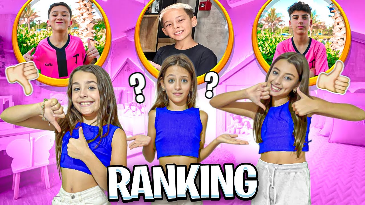 RANKING  DAS TRIGÊMEAS , JULGANDO OS MENINOS, RICARDINHO, DAVI E MIG...