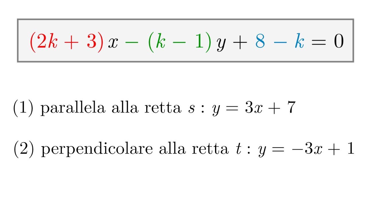 Retta & Coefficienti Parametrici - Esercizio 2