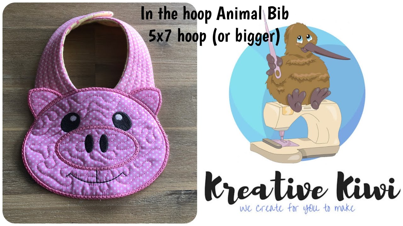 In the hoop Animal Bib by Kreative Kiwi