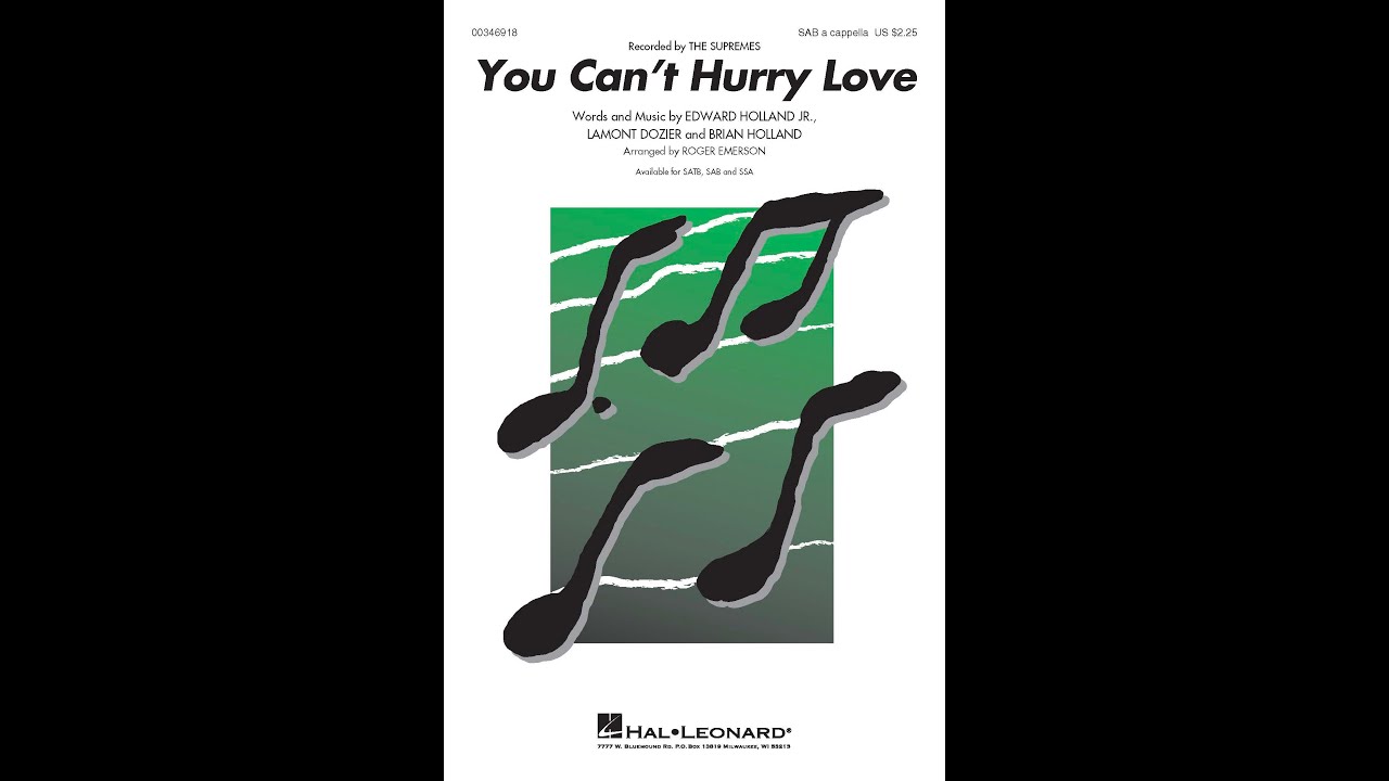 You Can't Hurry Love (SAB Choir, a cappella) - Arranged by Roger Emerson