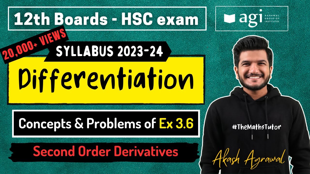 HSC Std 12 Commerce | Differentiation - Part 8 | Exercise 3.6 | Maths 1 | Second Order Derivatives