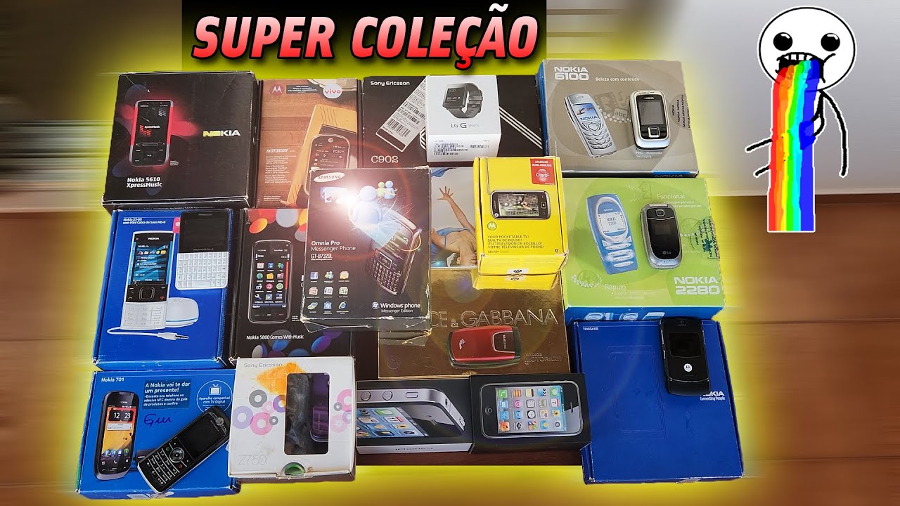 Mostrando A Coleção De Celulares Antigos Com Raridades