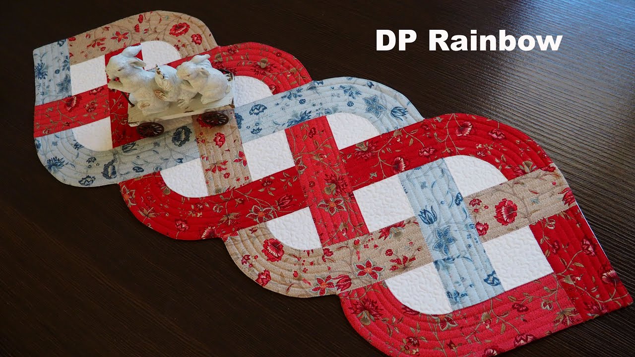 DP Rainbow small - Patchwork tablecloth braid.  Tutorial 