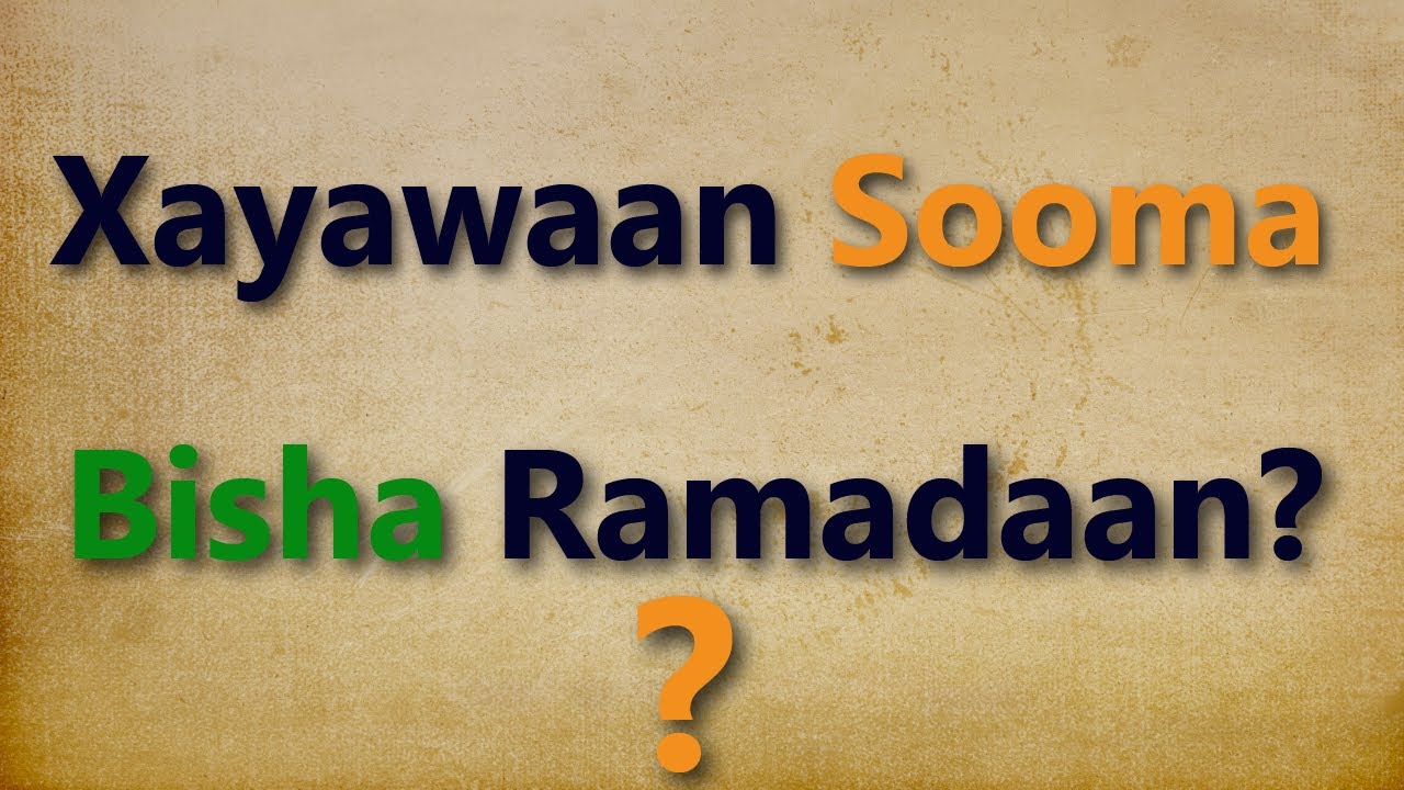 Xayawaan sooma bisha ramadaan sida bini,aadamka , iyo jawaabaha su aalo aqooneed