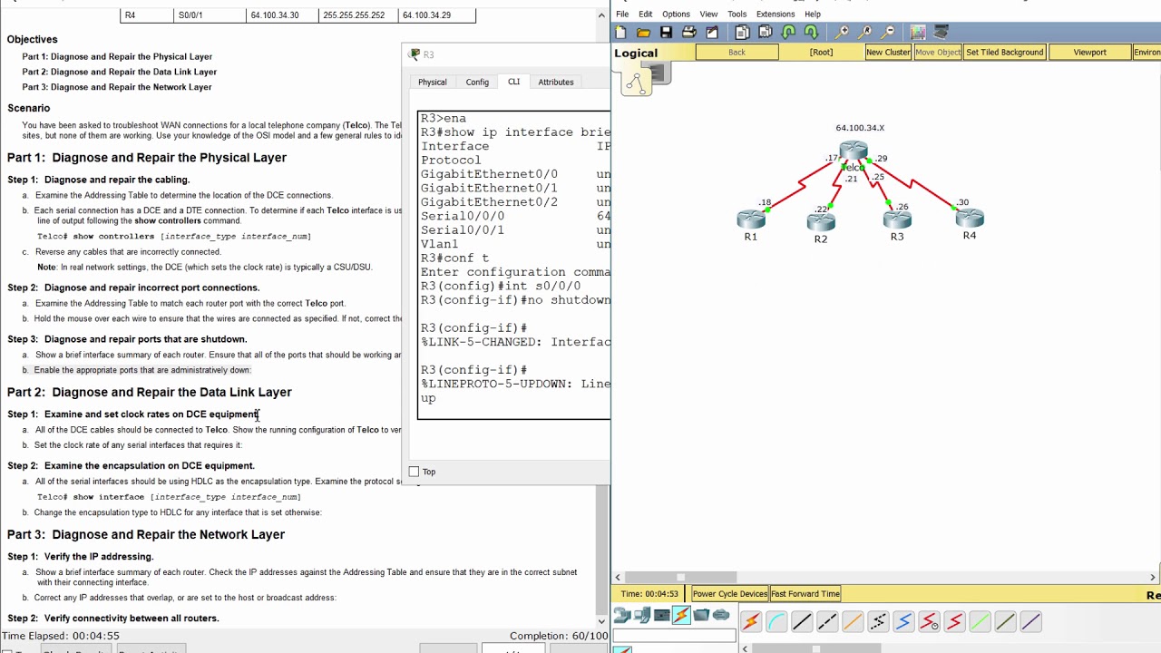 [CCNA v6] Packet Tracer 2.1.2.5 Устранение неполадок последовательных интерфейсов