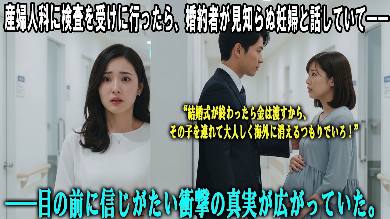 産婦人科に検査を受けに行ったら、婚約者が見知らぬ妊婦と話していて―― 「結婚式が終わったら金は渡すから、その子を連れて大人しく海外に消えるつもりでいろ！」 目の前に信じがたい衝撃の真実が広がっていた。