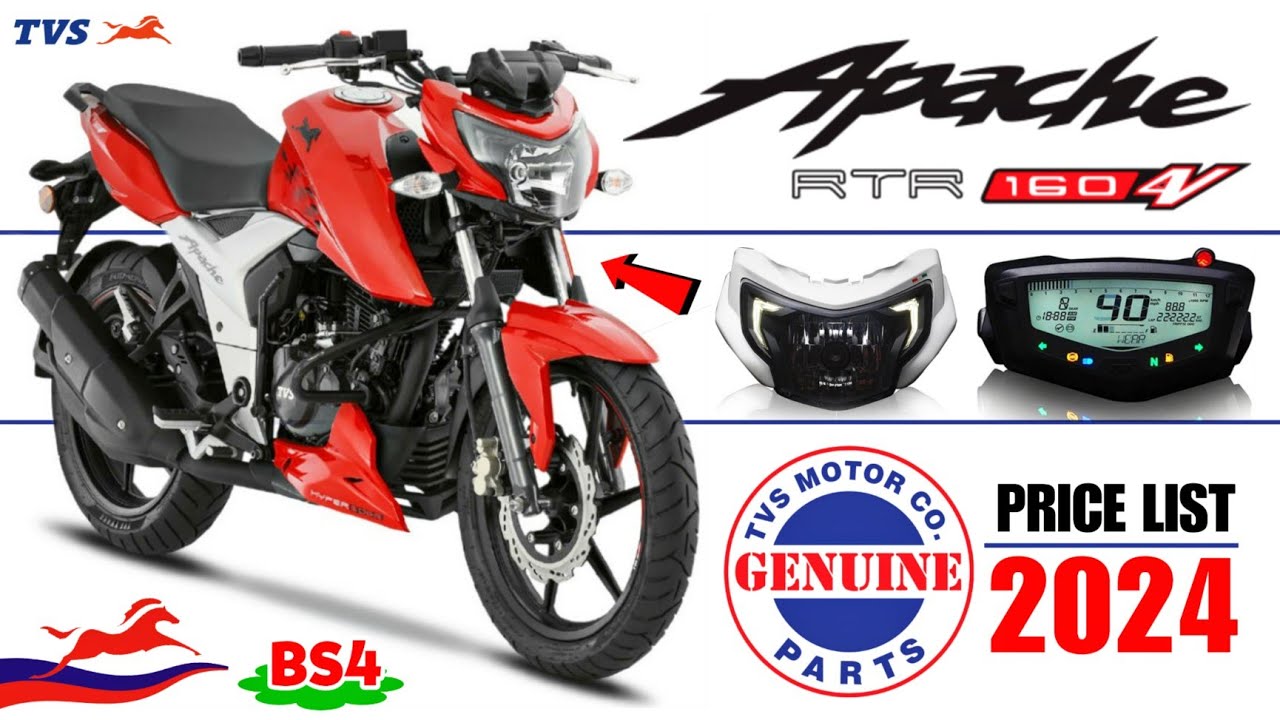 TVS Apache 160 4V Genuine Spare Parts Price List 2024 | BS4 ❤️ | TVS GENUINE PARTS PRICES 2024 🔵