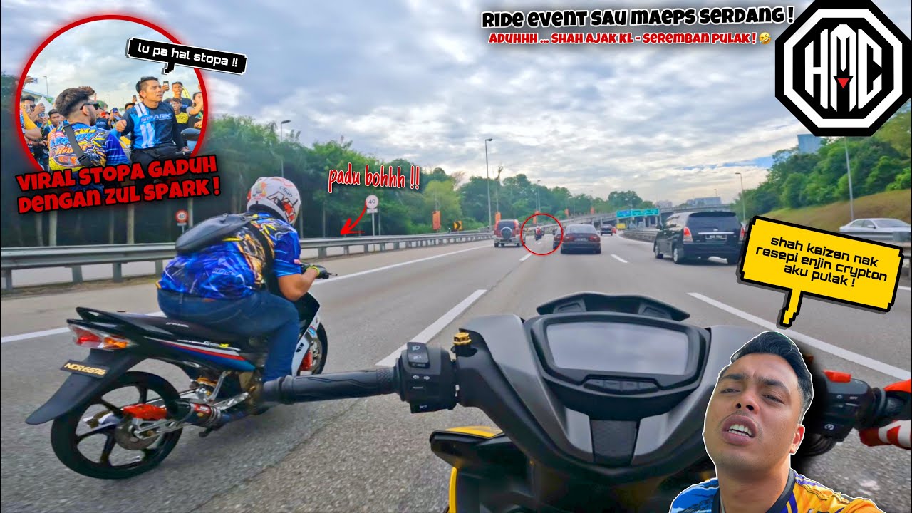 RiDE EVENT SAU maeps serdang 🔥 | STOPA G@DUH dengan ZUL SPARK ?! 😰 | SHAH nak resepi ENJIN ! 🤣