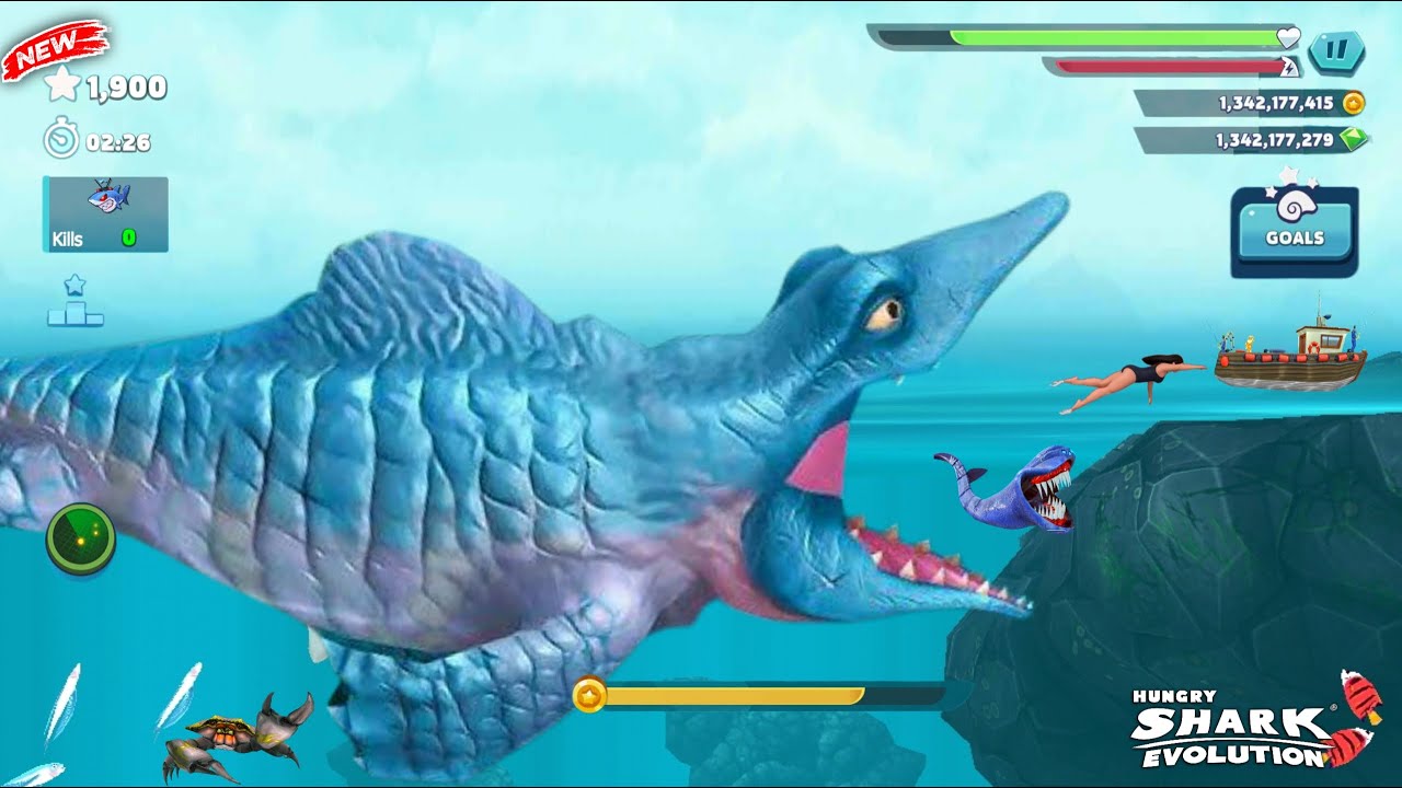 Hungry Shark - Giant Mosasaurus Mr. Snappy Vs Sharktooth - Hungry Shark Evolution