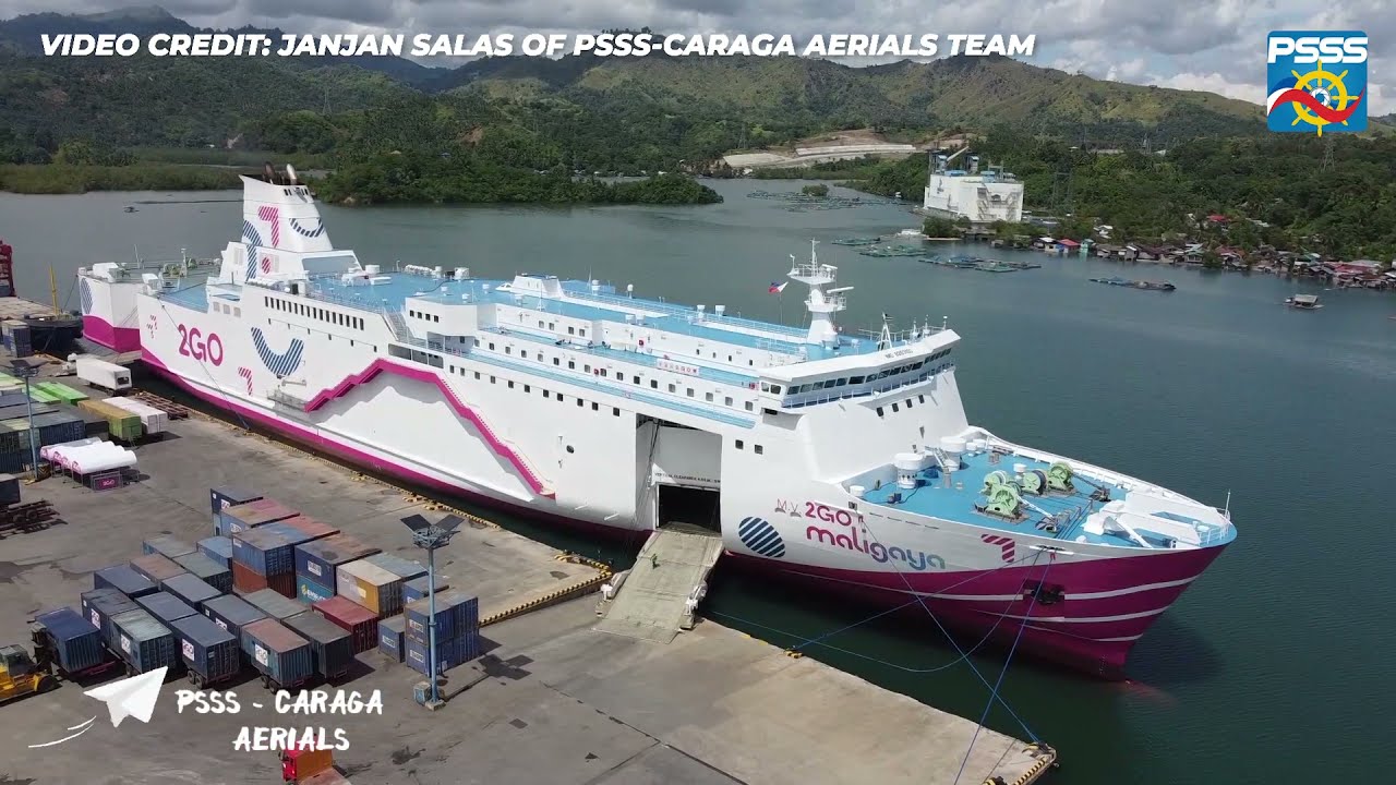 SHIP CHASE | M/V 2GO Maligaya docking in Nasipit Port by Janjan Salas of PSSS-Caraga Aerials