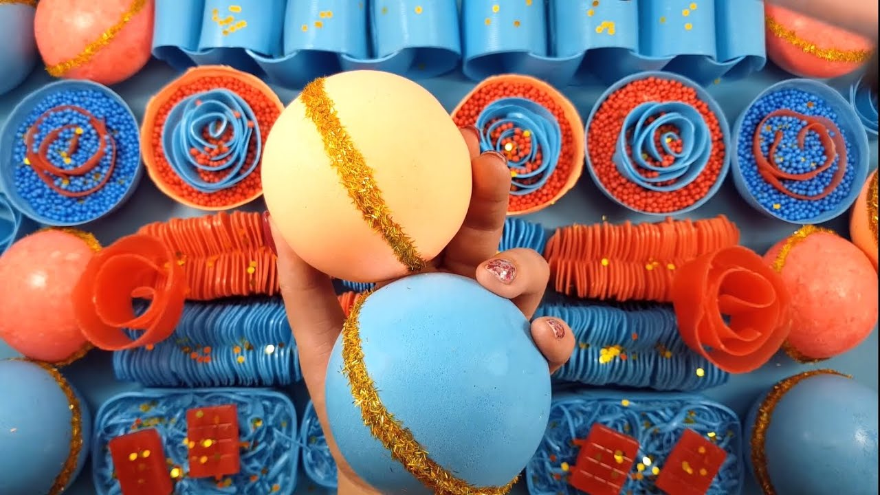 ORANGE CANDY BAR▪balls crashing▪spirals▪cornstarch▪chains #soap