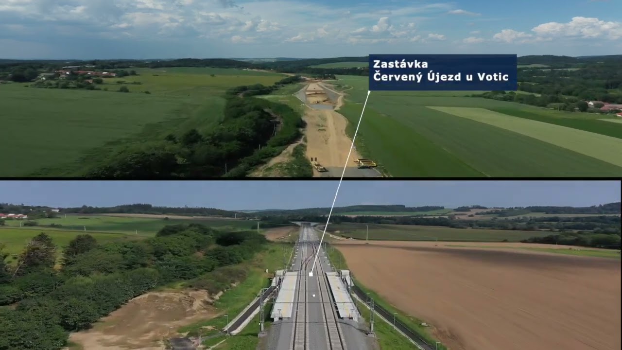 Modernizace trati Sudoměřice - Votice - srovnání