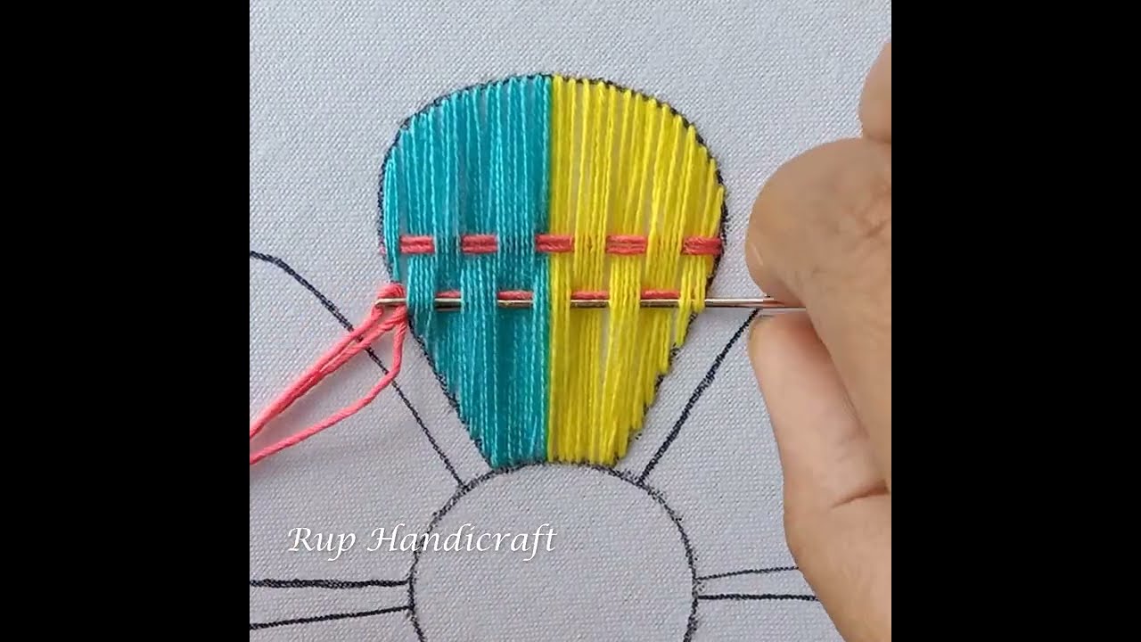 How to Embroidery !!! Beautiful Flower Embroidery designs,Bordado Fantasiya, Satin Stitch Flower-388