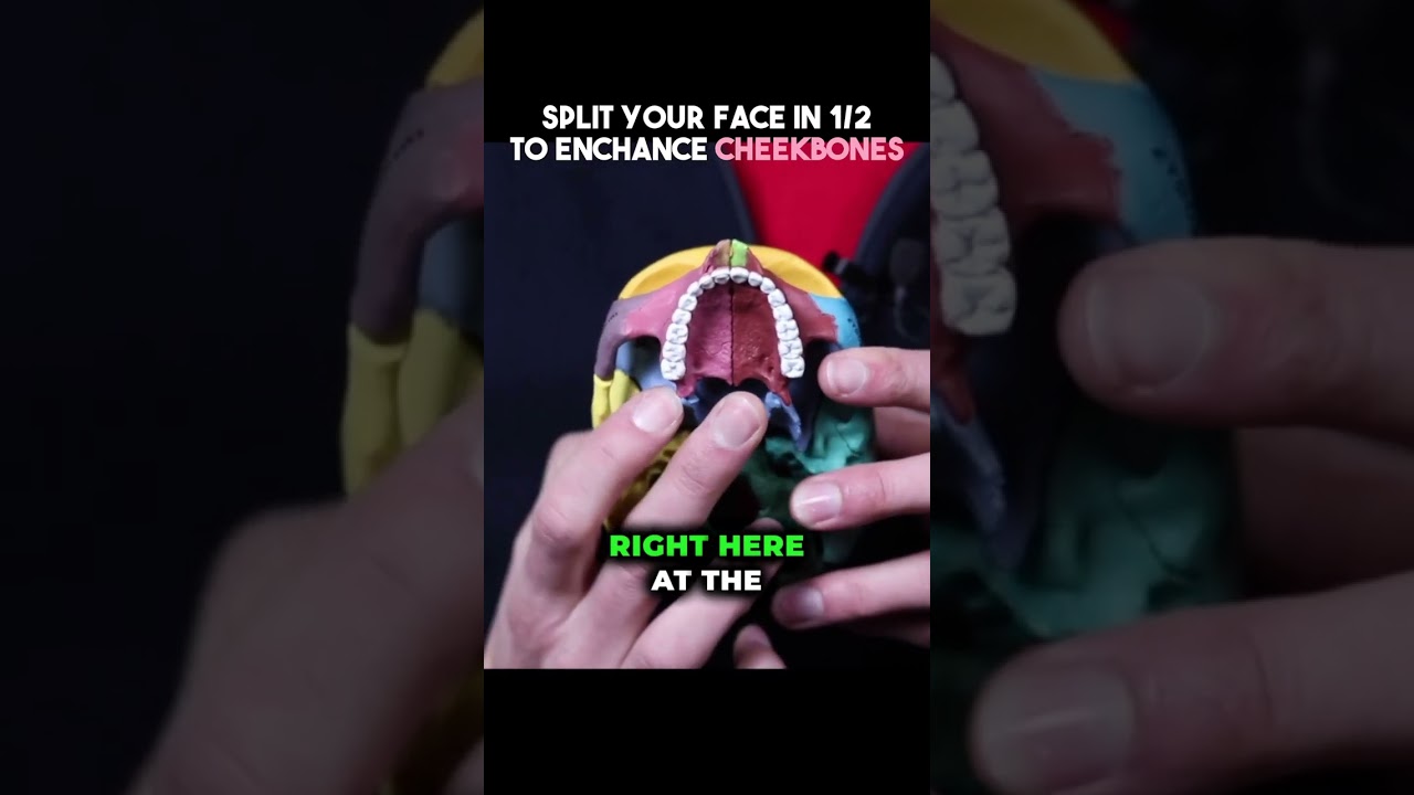 Split Your Face in Half to Enhance Cheekbones 😊 #mewing #cheekbones #jawline #orthodontics